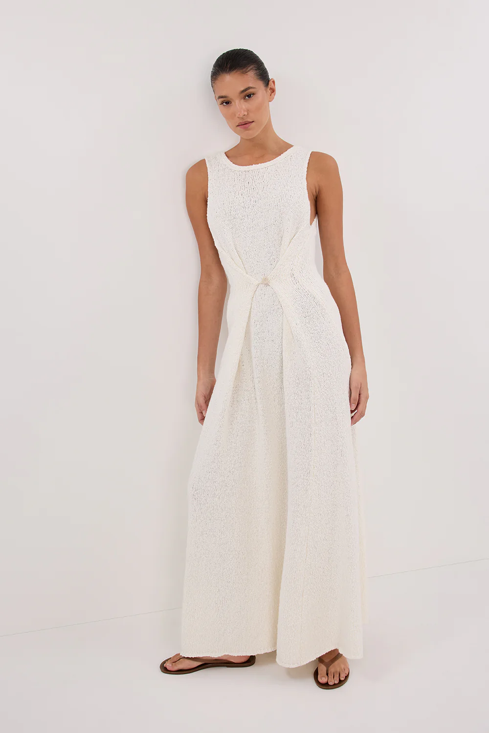 SUE OFF WHITE KNIT MAXI DRESS - Yukikoi