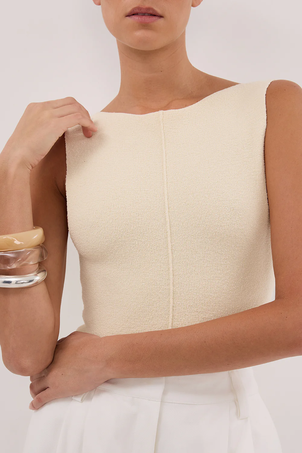 OWEN CREAM BOAT NECK TOP - Yukikoi