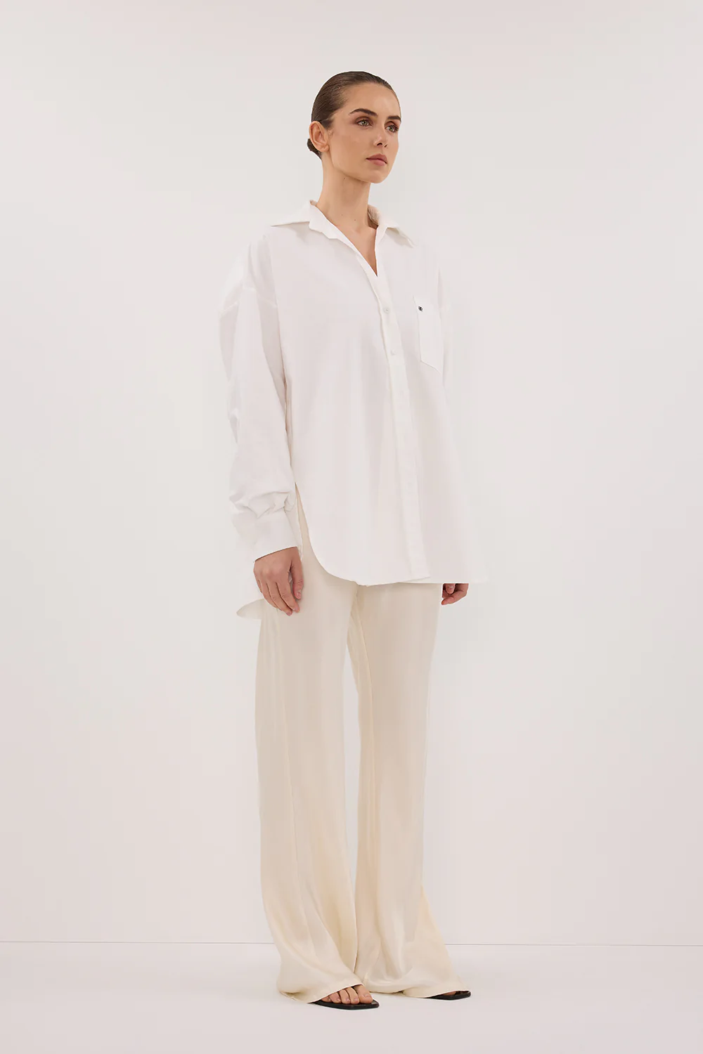 RHEA WHITE OVERSIZED COTTON SHIRT - Yukikoi