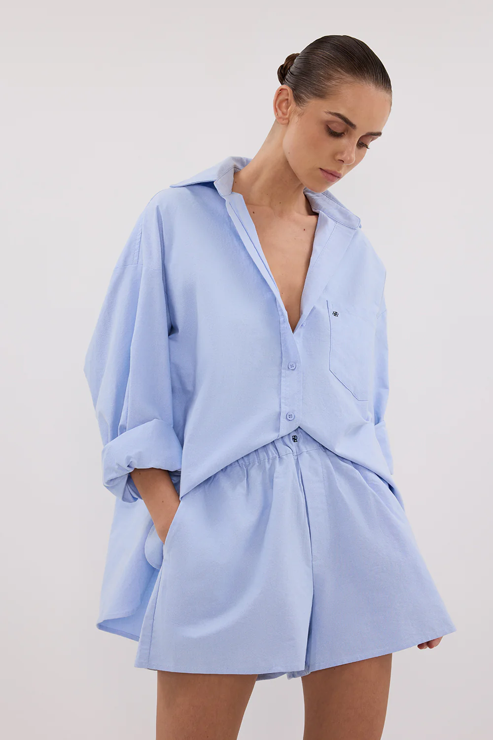 RHEA BLUE COTTON SHORT - Yukikoi