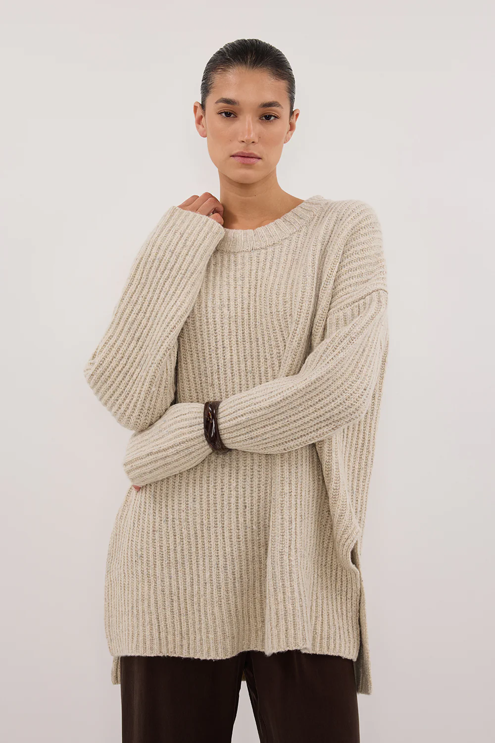 INDIA CREAM MARLE KNIT JUMPER - Yukikoi