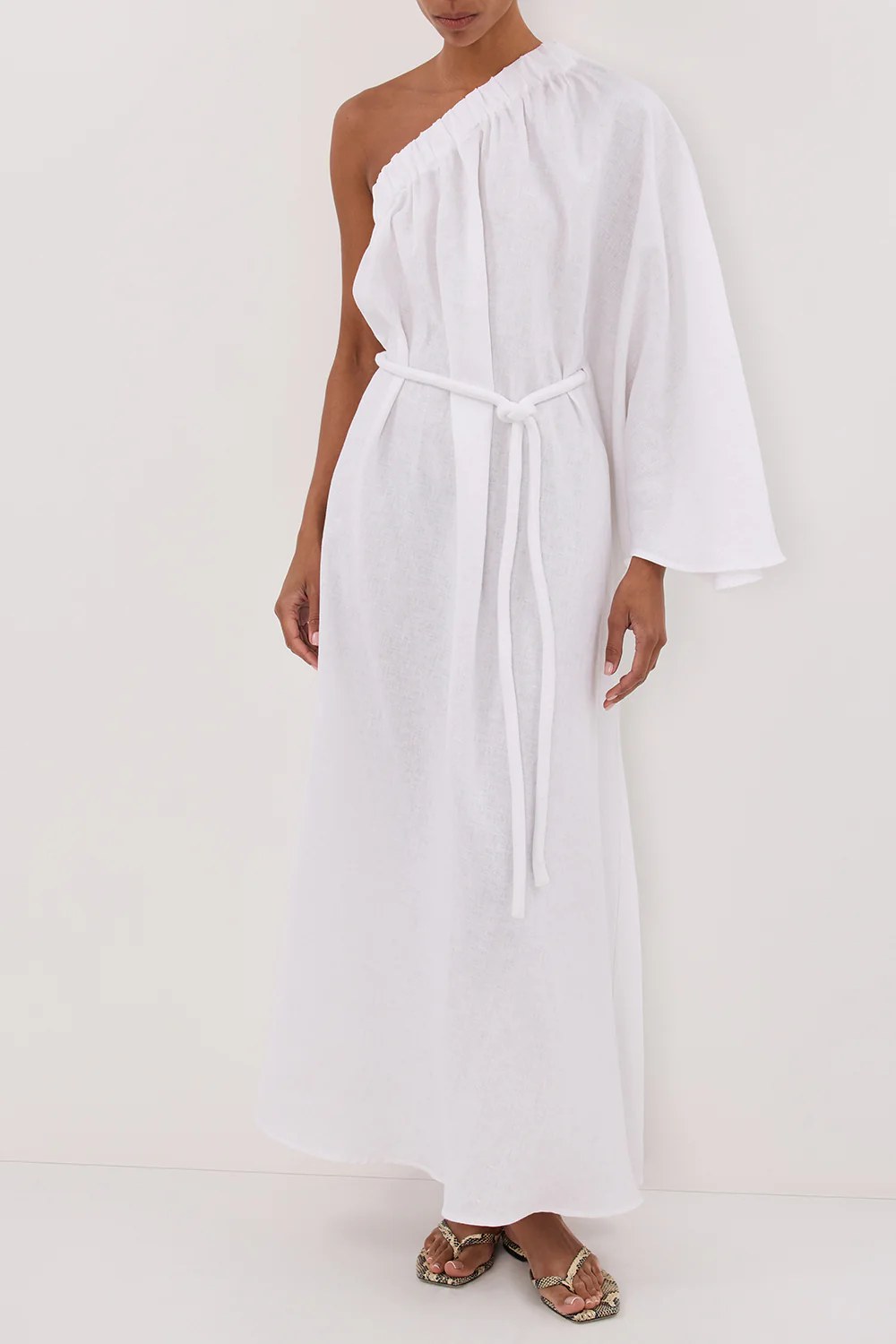 SALLY WHITE LINEN MIDI DRESS - Yukikoi