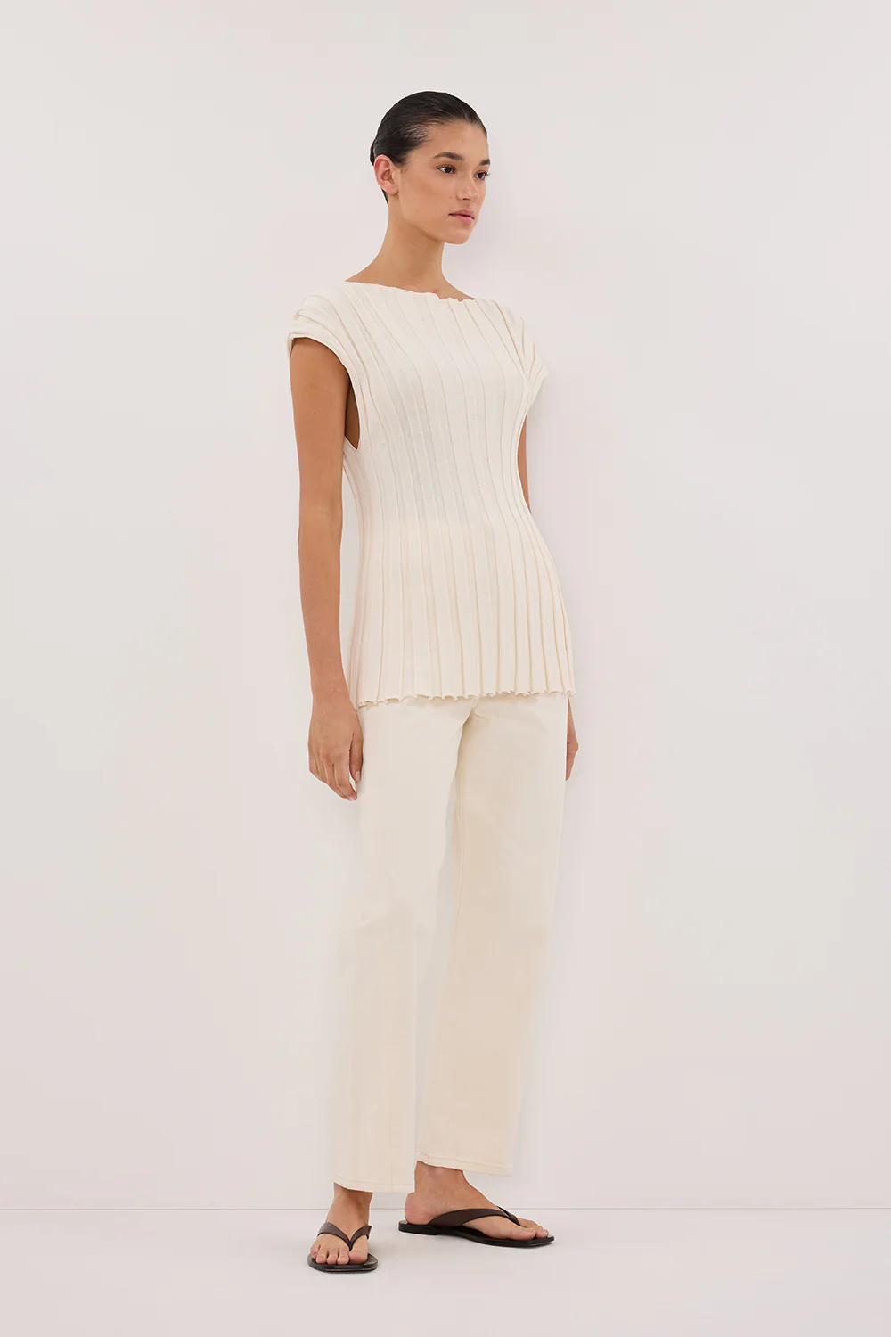 FINN CREAM TWISTED SEAM JEAN - Yukikoi