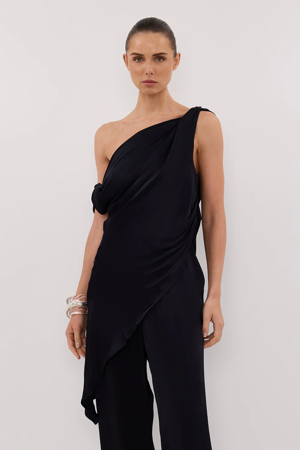 EVE INK ASYM SATIN TOP - Yukikoi