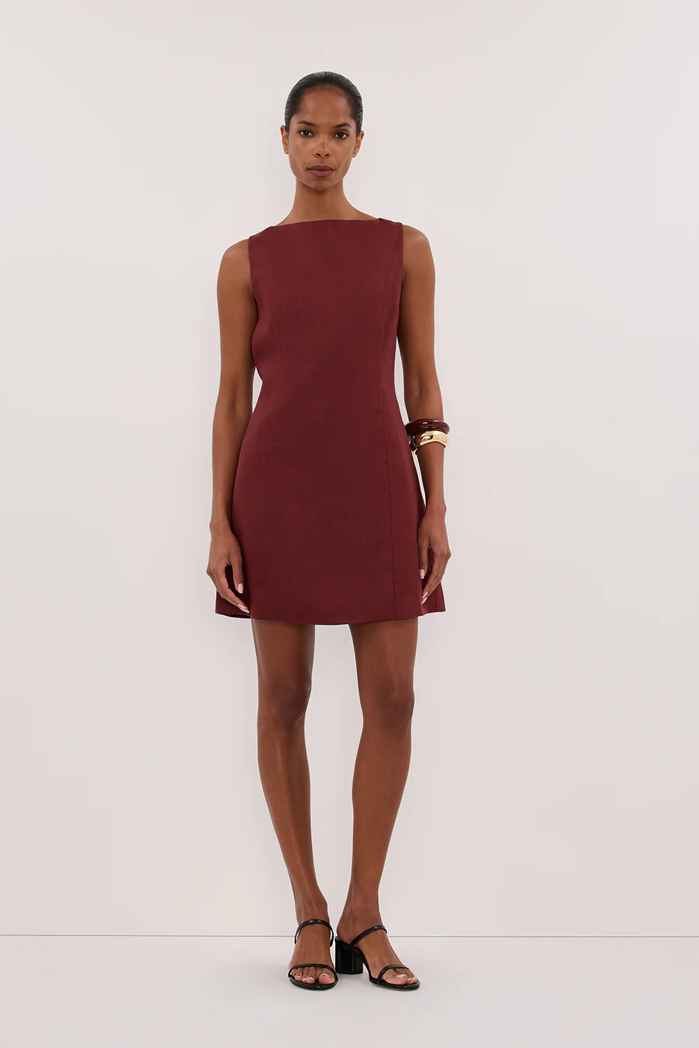 LACY SAHARA SLEEVELESS LINEN MINI DRESS - Yukikoi