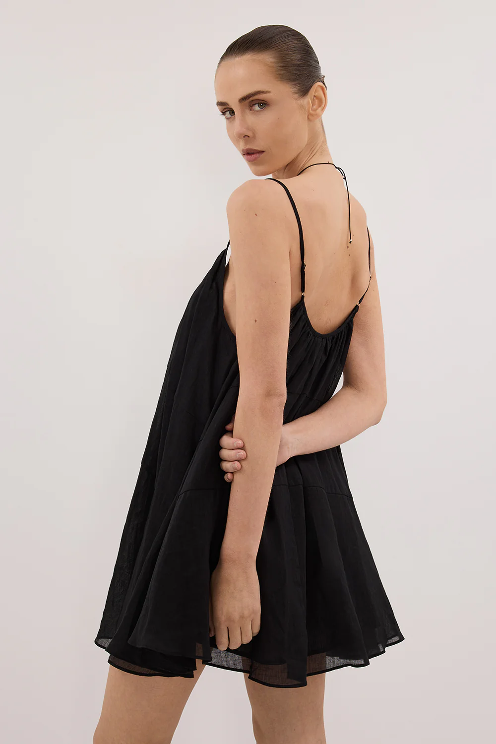 KAHN BLACK RAMIE MINI DRESS - Yukikoi