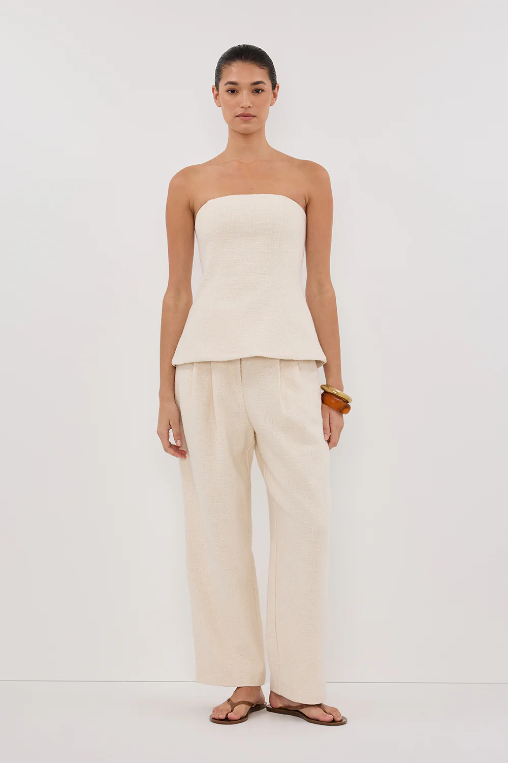 NIA NATURAL STRAPLESS TOP - Yukikoi