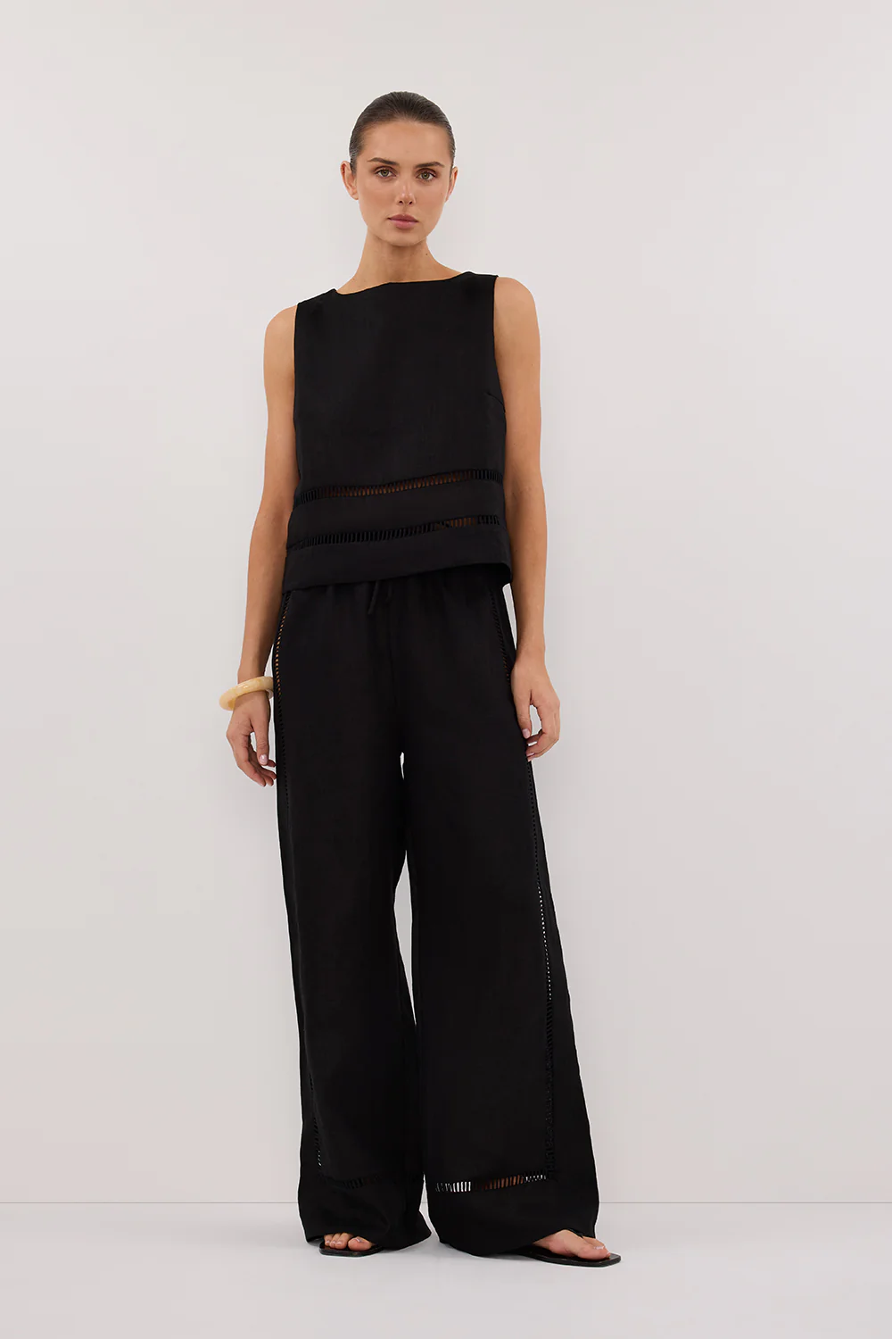 LINDSAY BLACK LINEN PANT - Yukikoi