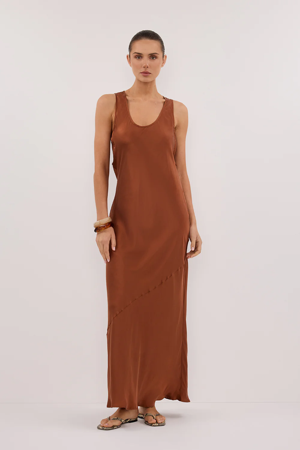 DARCY RUST SILK MAXI DRESS - Yukikoi