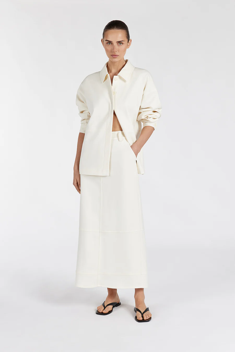 JAC CREAM MIDI SKIRT - Yukikoi