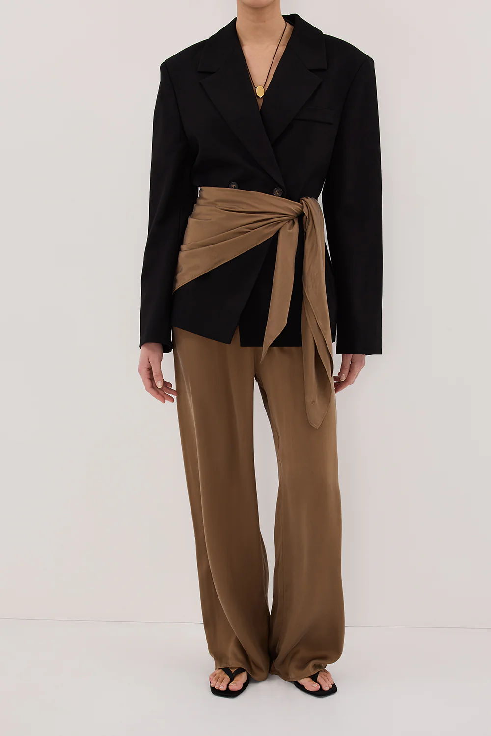 PERCY CHESTNUT SILK SCARF TOP - Yukikoi