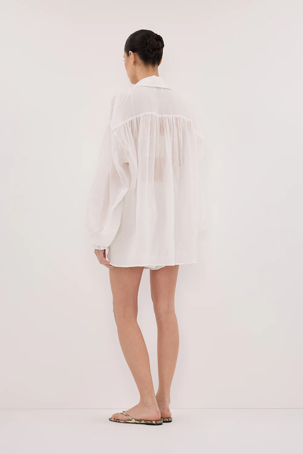 MILLER WHITE RAMIE LONG SLEEVE SHIRT - Yukikoi