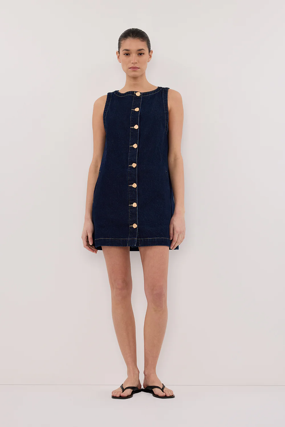 SHERI INDIGO DENIM MINI DRESS - Yukikoi