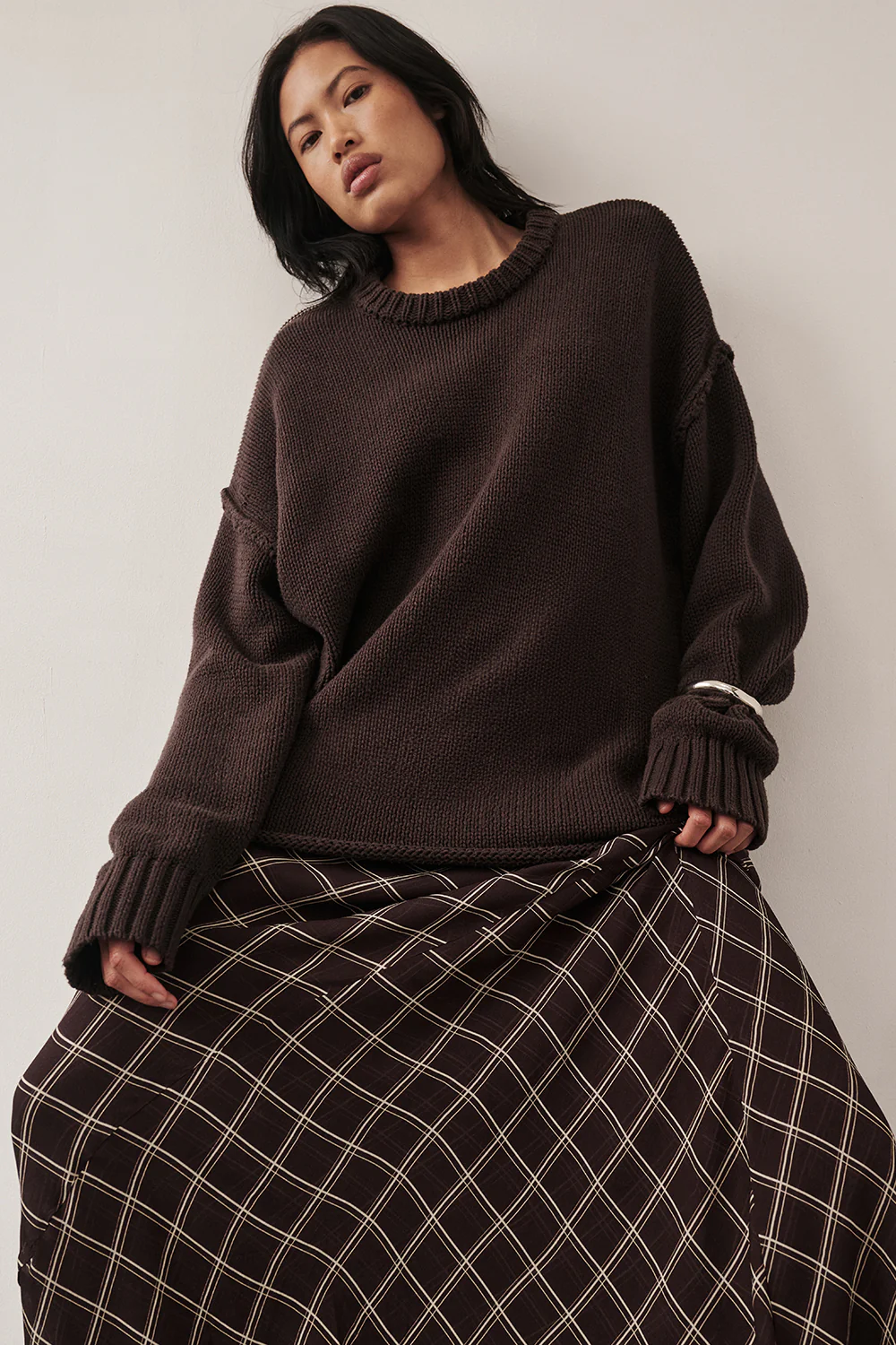 ROY CHOC OVERSIZED LONGLINE KNIT JUMPER - Yukikoi