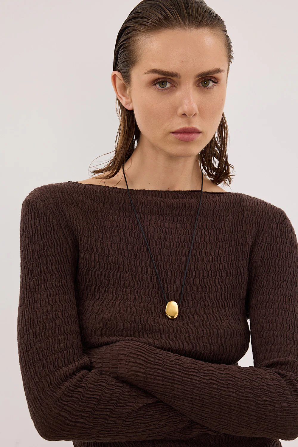 MELISSA CHOC LONG SLEEVE KNIT TOP - Yukikoi