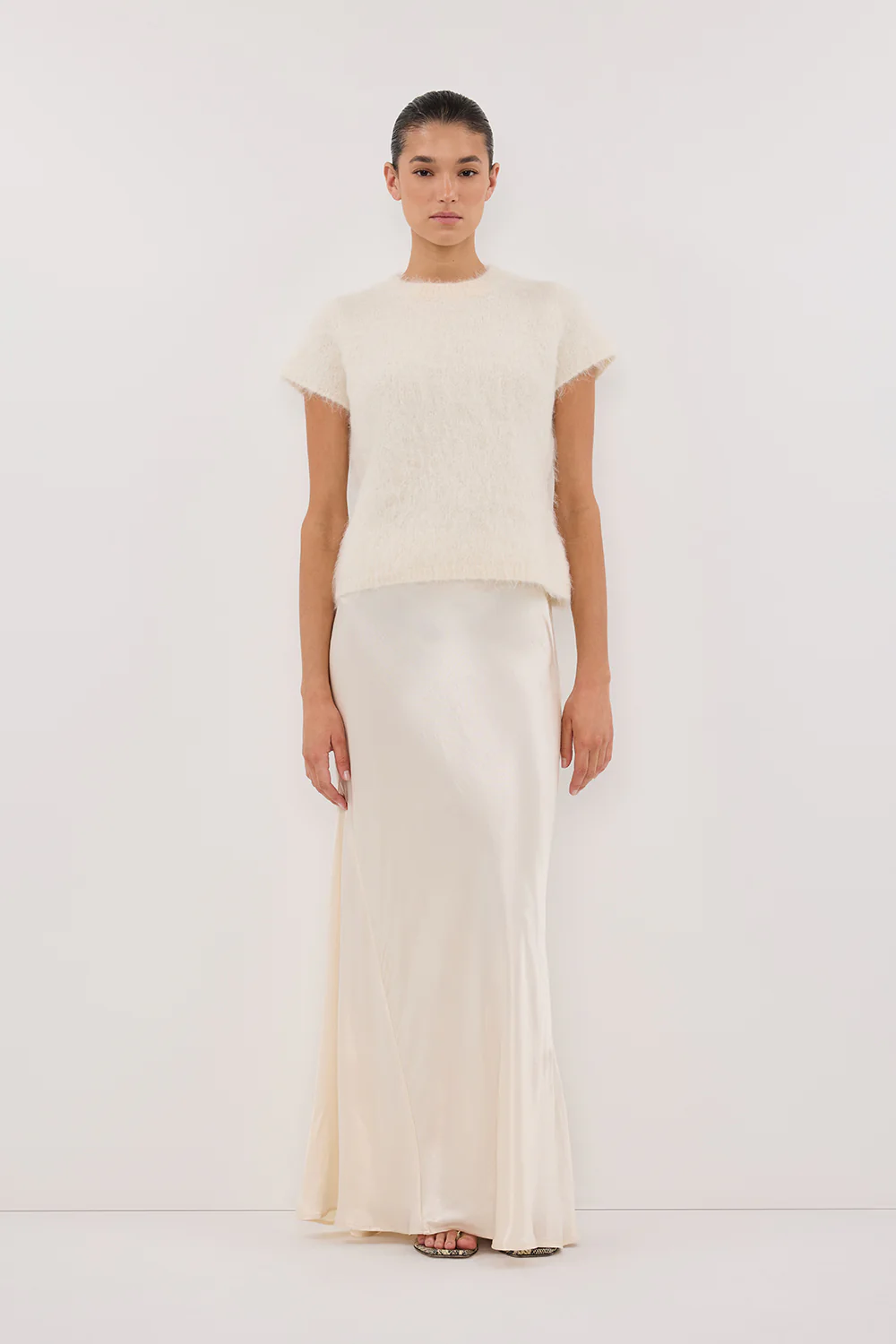 CHARLI CREAM SATIN MAXI SKIRT - Yukikoi