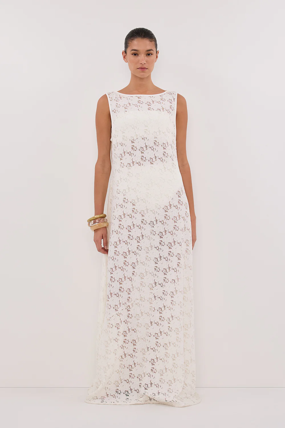 LOULA WHITE LACE MIDI DRESS - Yukikoi