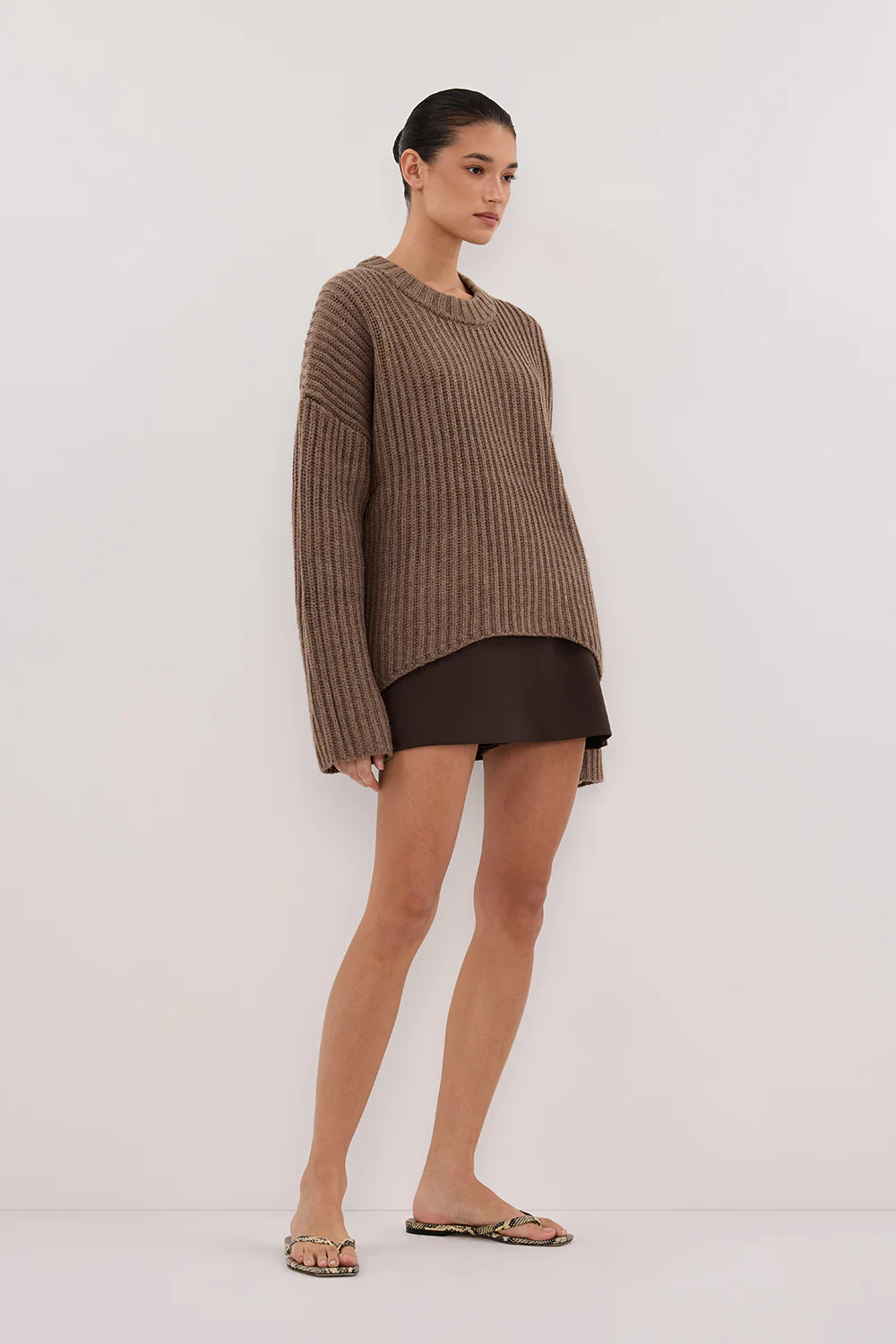MARLEY CHOC MARLE KNIT JUMPER - Yukikoi