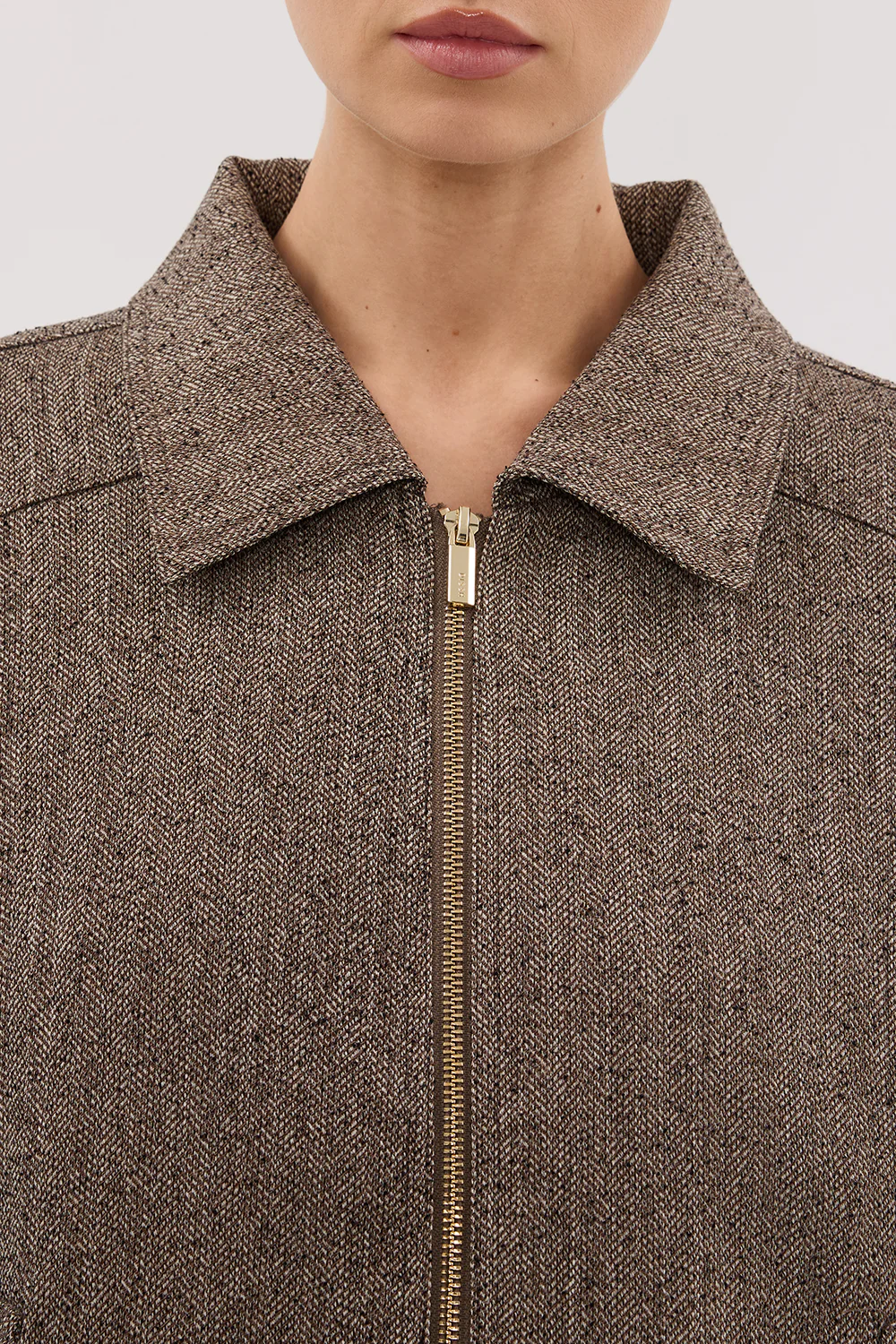 FRANKIE CHOC TWEED BOMBER JACKET - Yukikoi