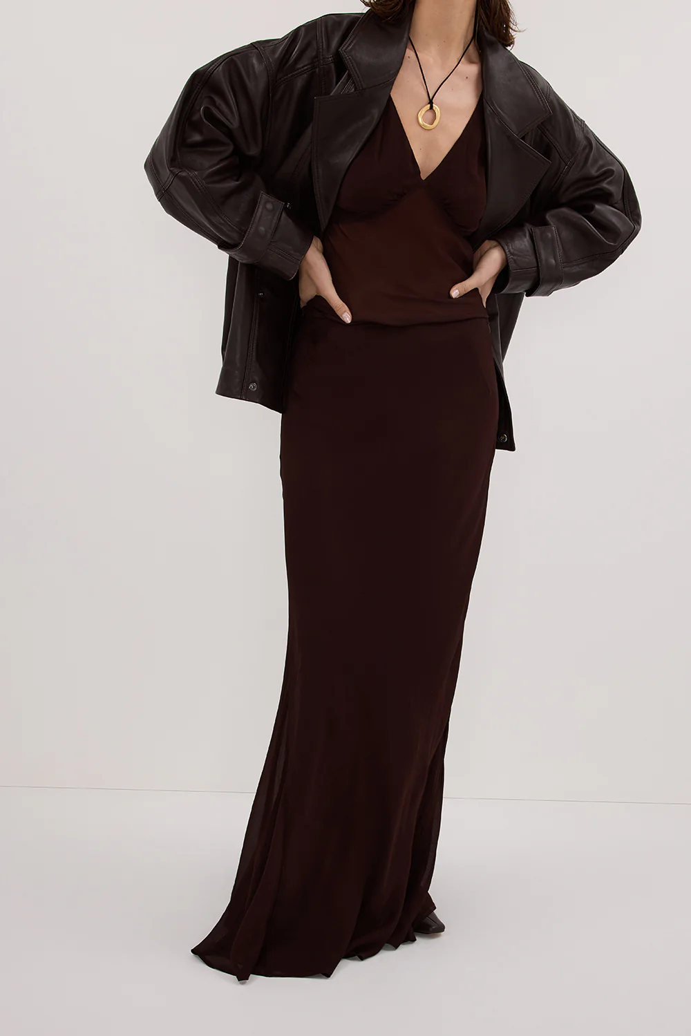 CARLY DARK CHOC MIDI SKIRT - Yukikoi