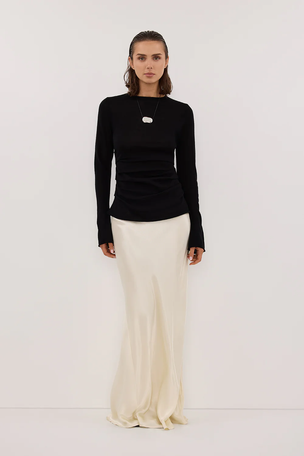 NICO BLACK MERINO KNIT TOP - Yukikoi