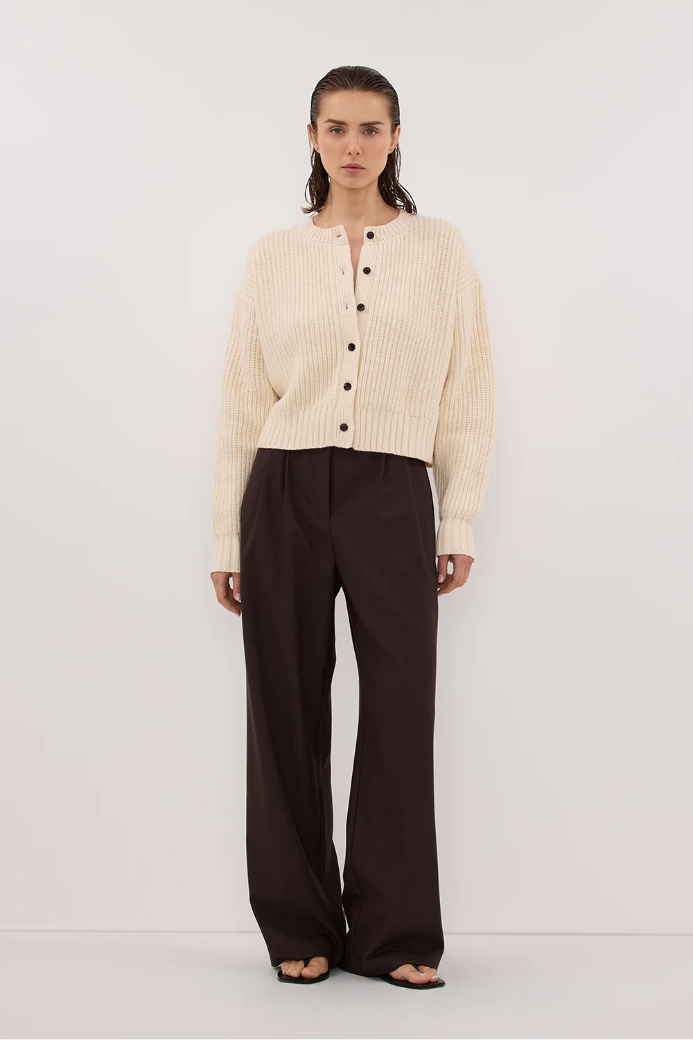 EVALINA SANDSTONE KNIT CARDIGAN - Yukikoi