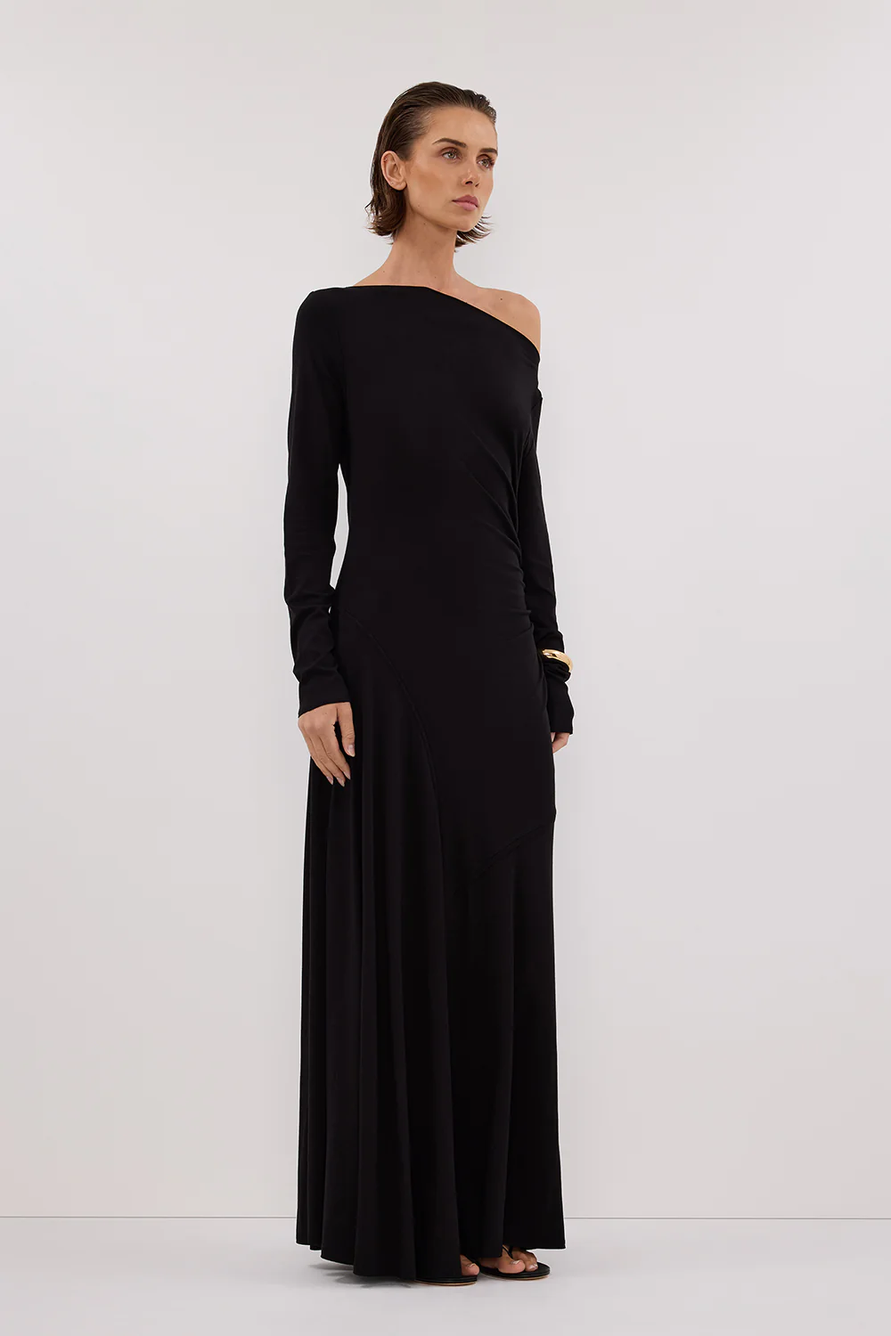 HADLEY BLACK LONG SLEEVE KNIT MAXI DRESS - Yukikoi