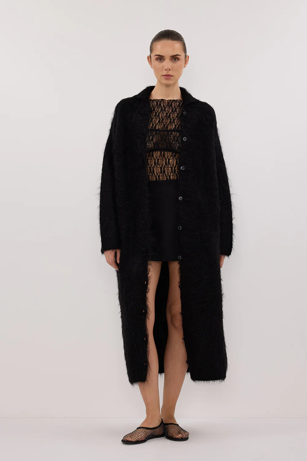 SALMA BLACK CARDIGAN COAT - Yukikoi