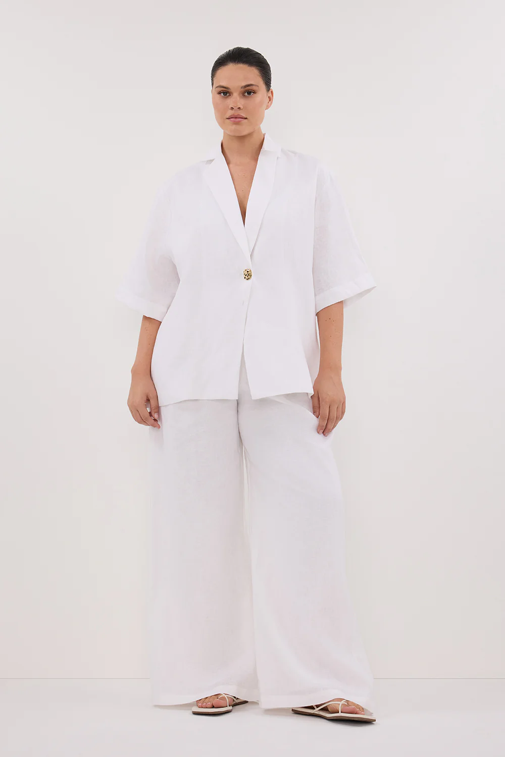 NALA WHITE LINEN RESORT SHIRT - Yukikoi