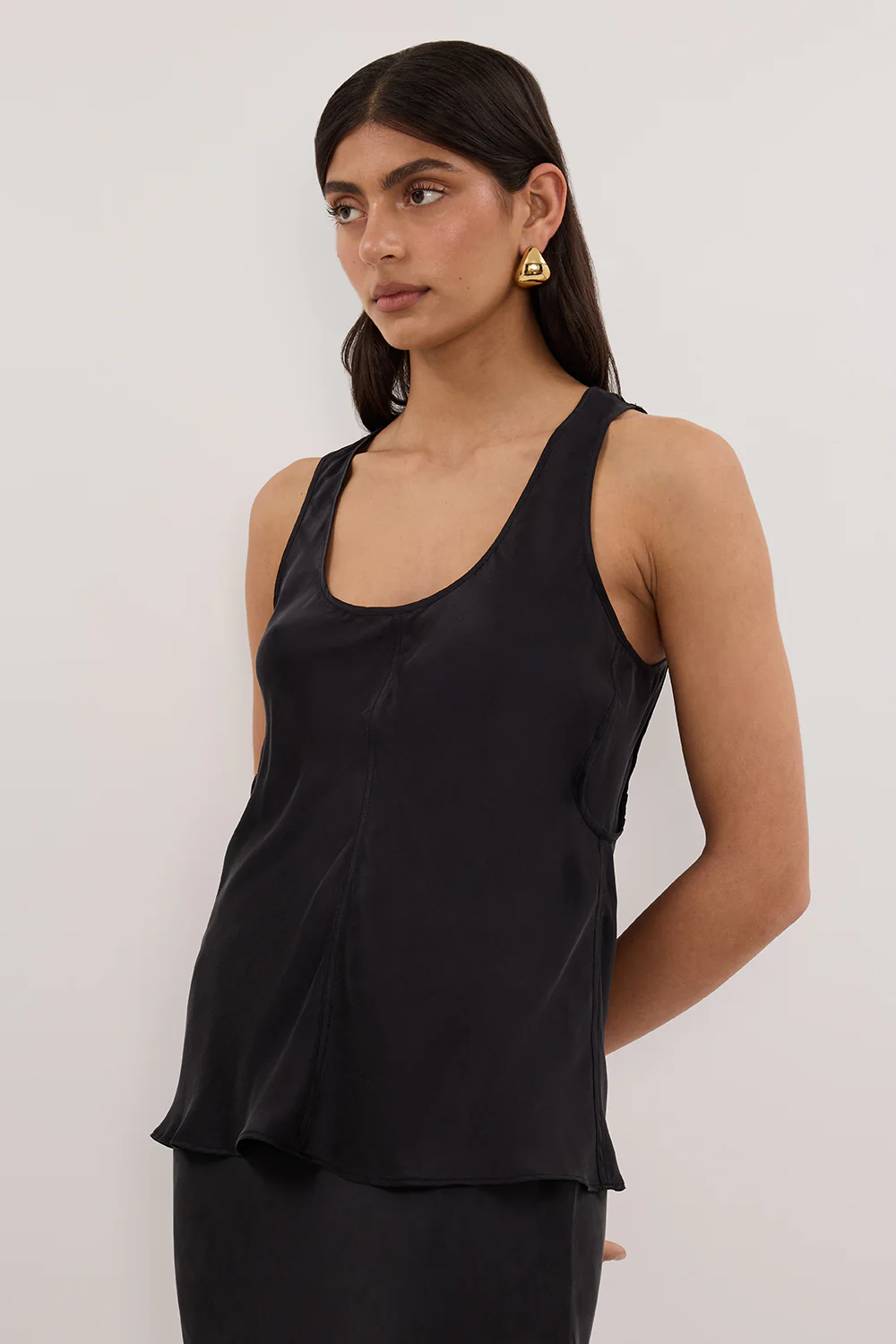 COLETTE BLACK SILK CAMI TOP - Yukikoi