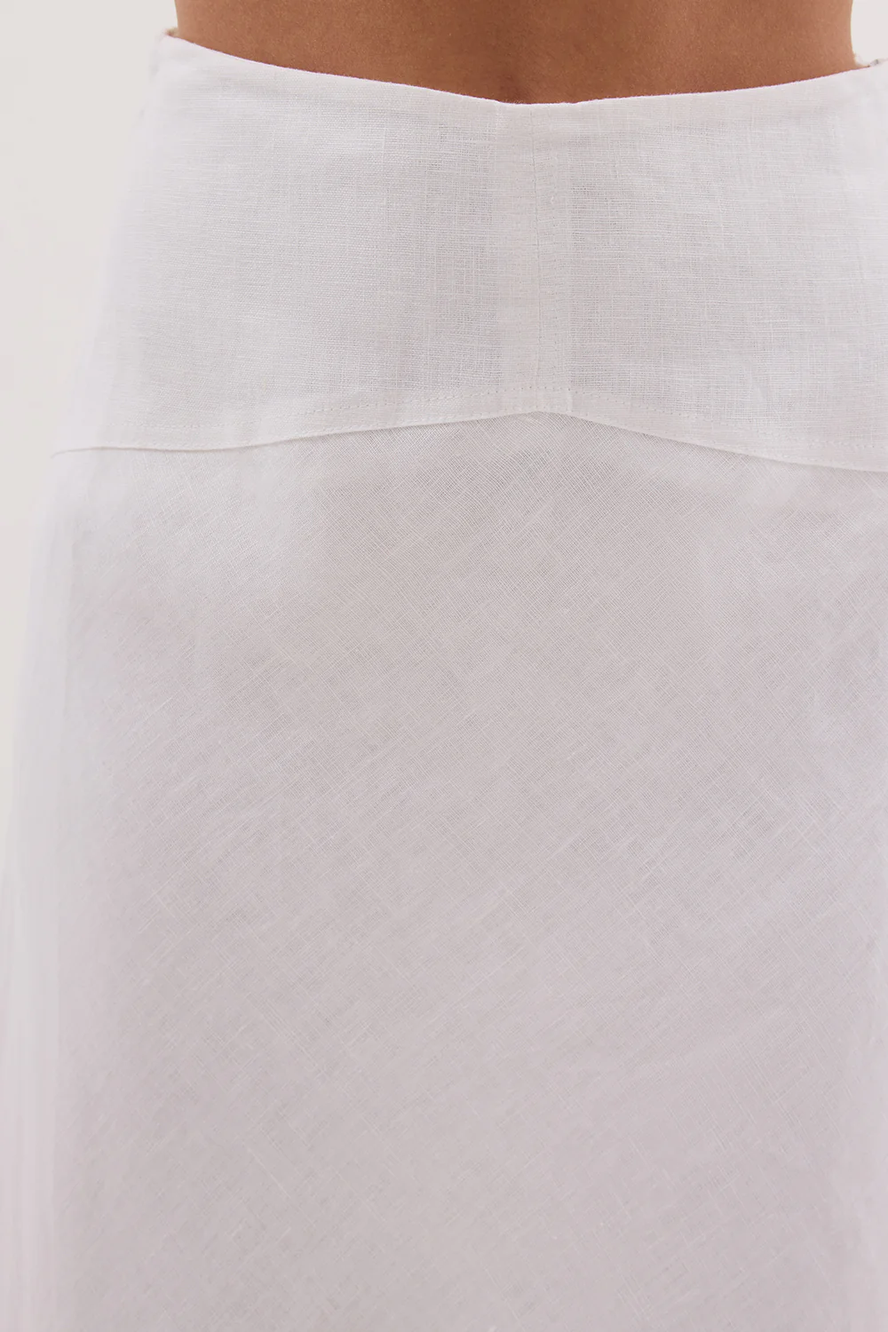 TYRA WHITE LINEN MIDI SKIRT - Yukikoi
