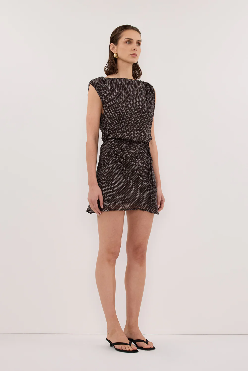 TIA CHOC MICRO CHECK MINI DRESS - Yukikoi