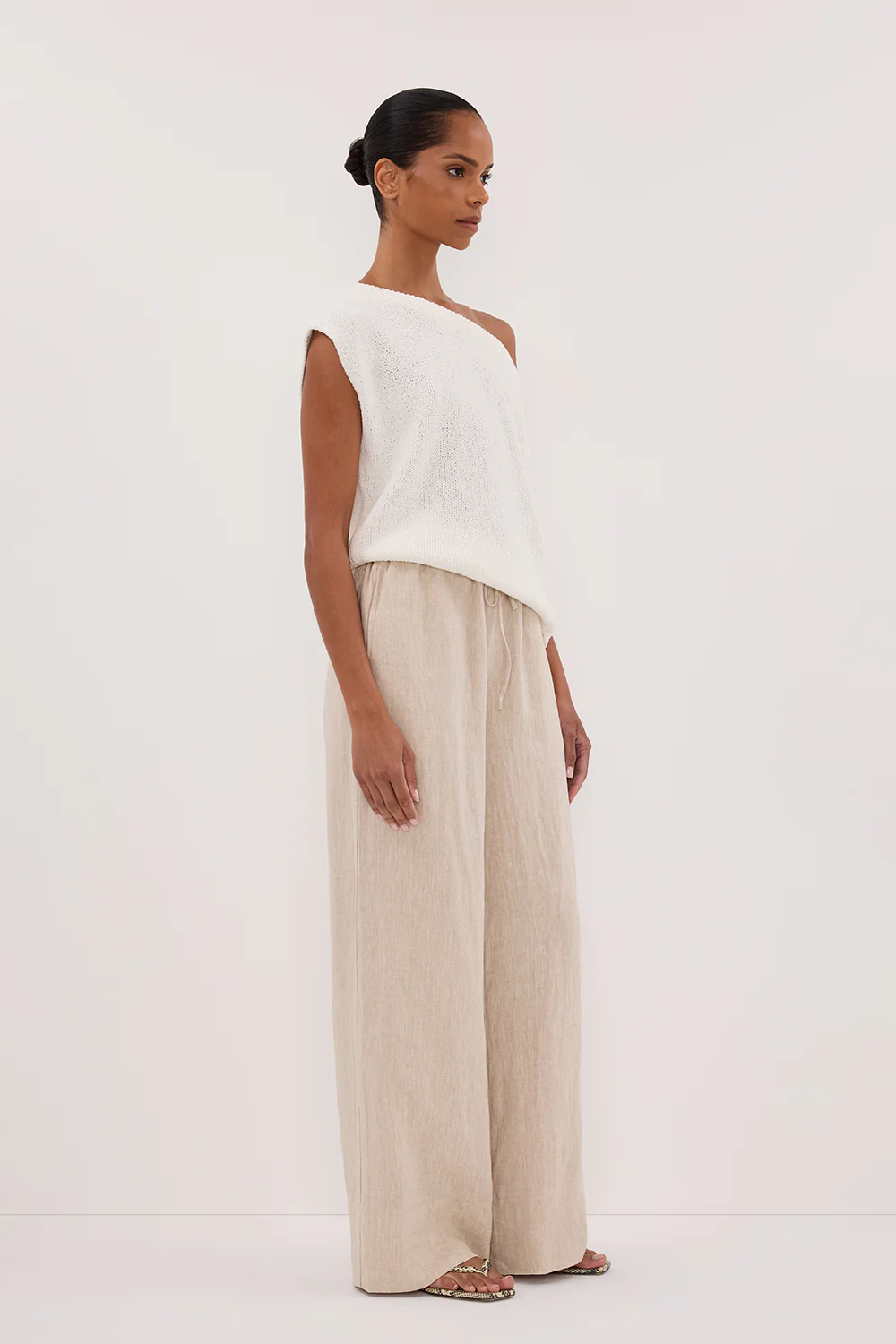 GINA NATURAL LINEN WAIST PANT - Yukikoi