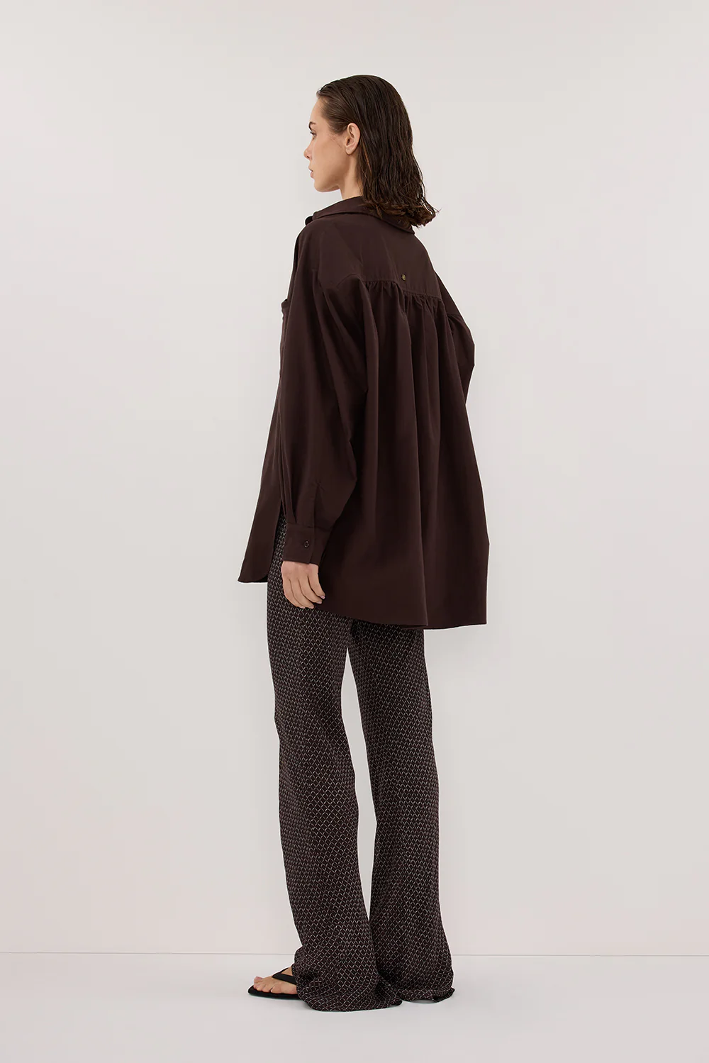 TIA CHOC MICRO CHECK BIAS PANT - Yukikoi