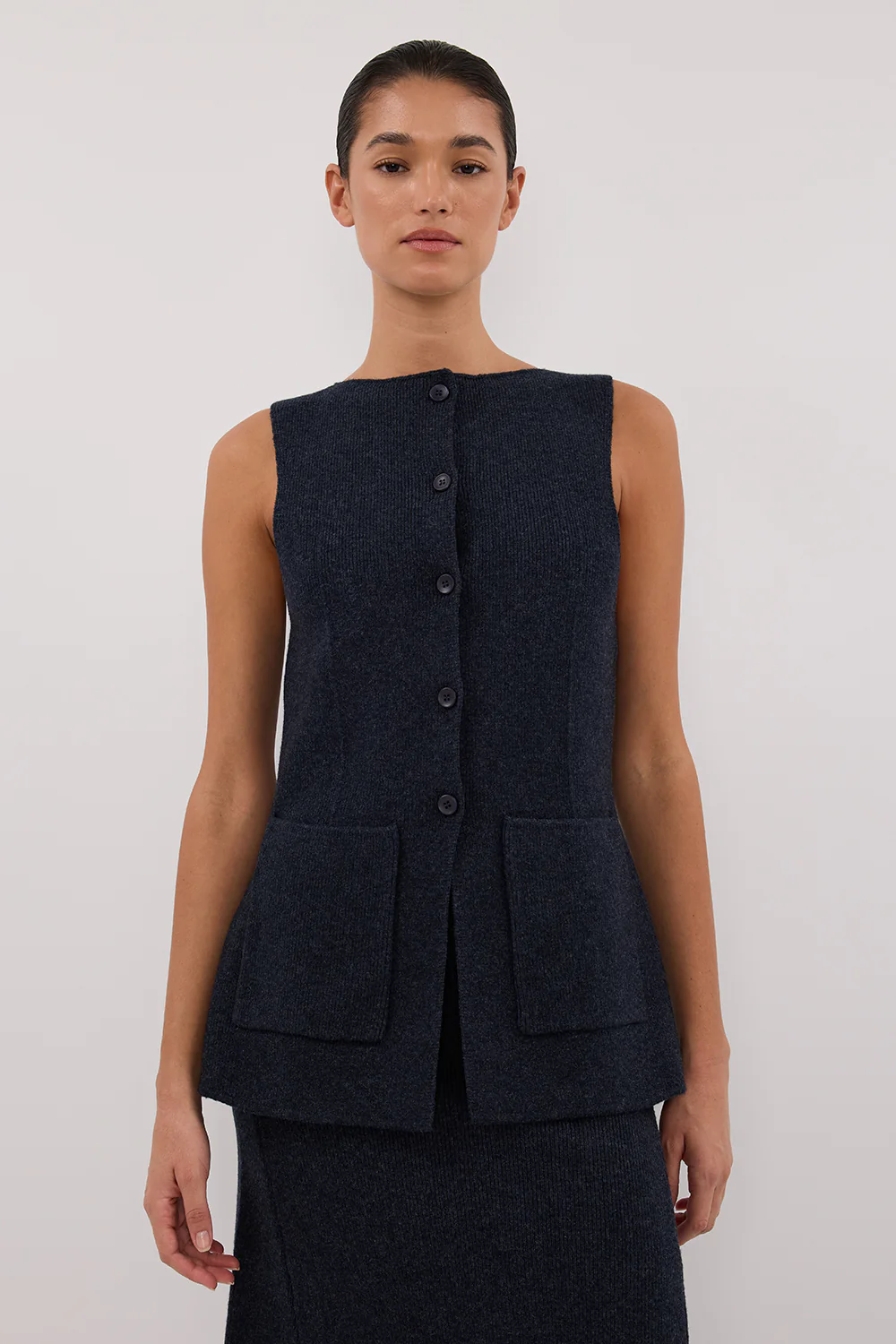 AVA INK LONGINE KNIT VEST - Yukikoi