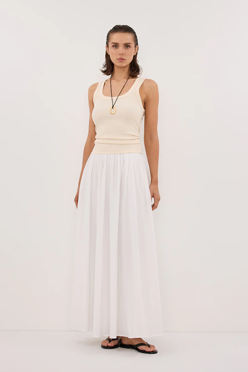 CLARA SANDSTONE SCOOP NECK TANK TOP - Yukikoi