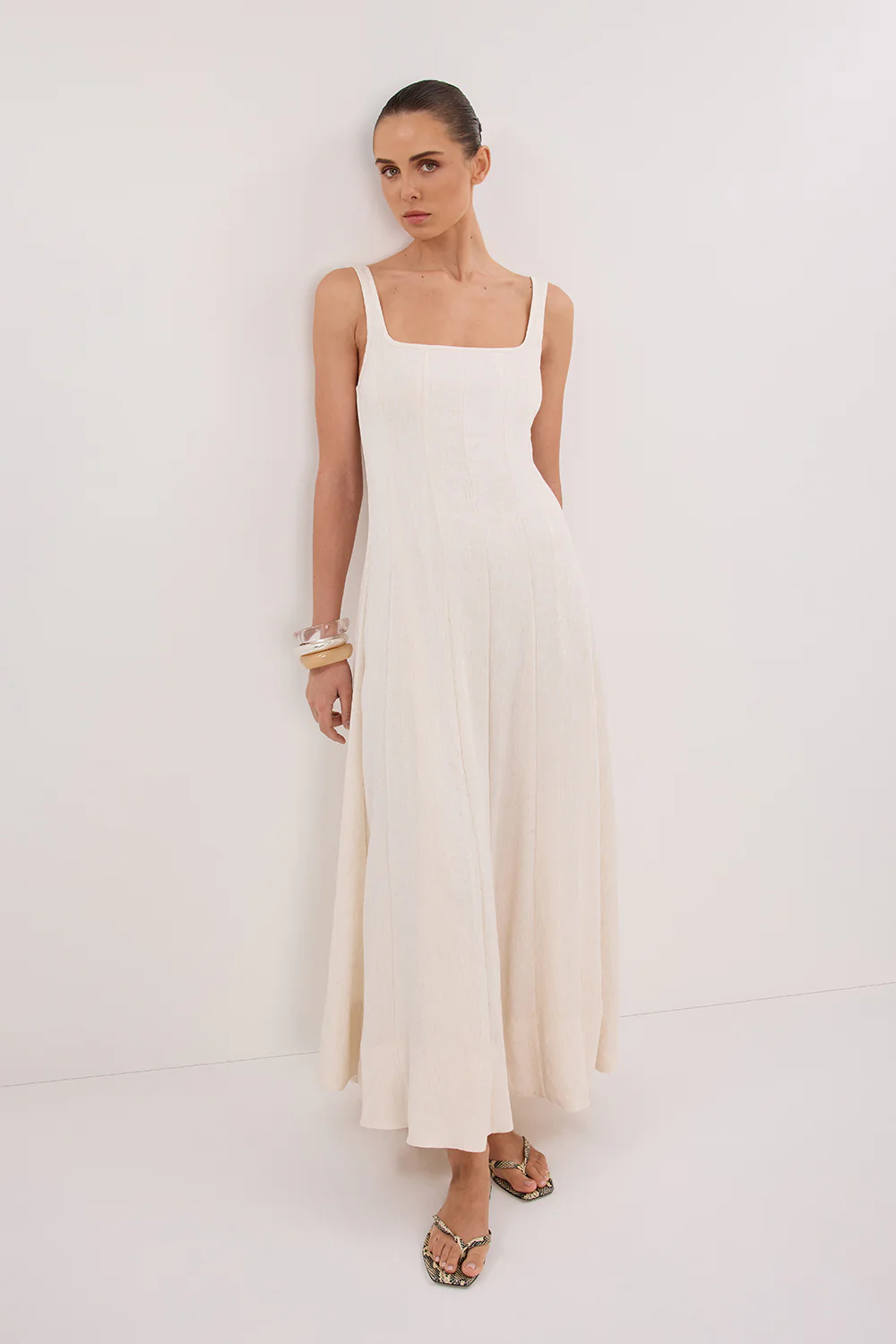 CANNE CREAM MIDI DRESS - Yukikoi