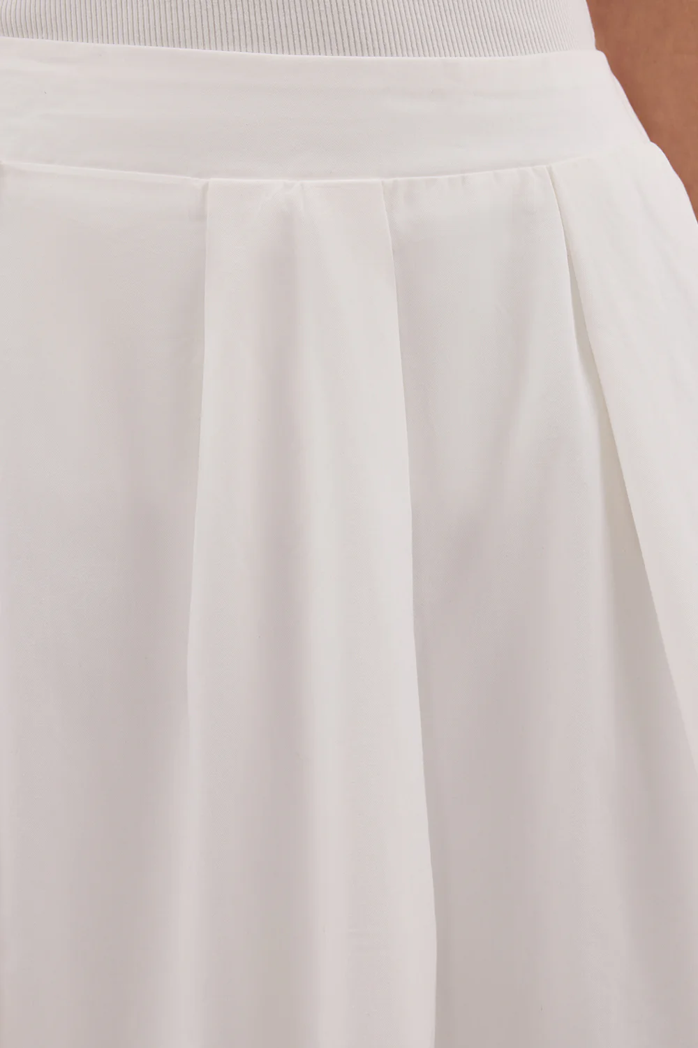 CONAGH WHITE POPLIN MIDI SKIRT - Yukikoi