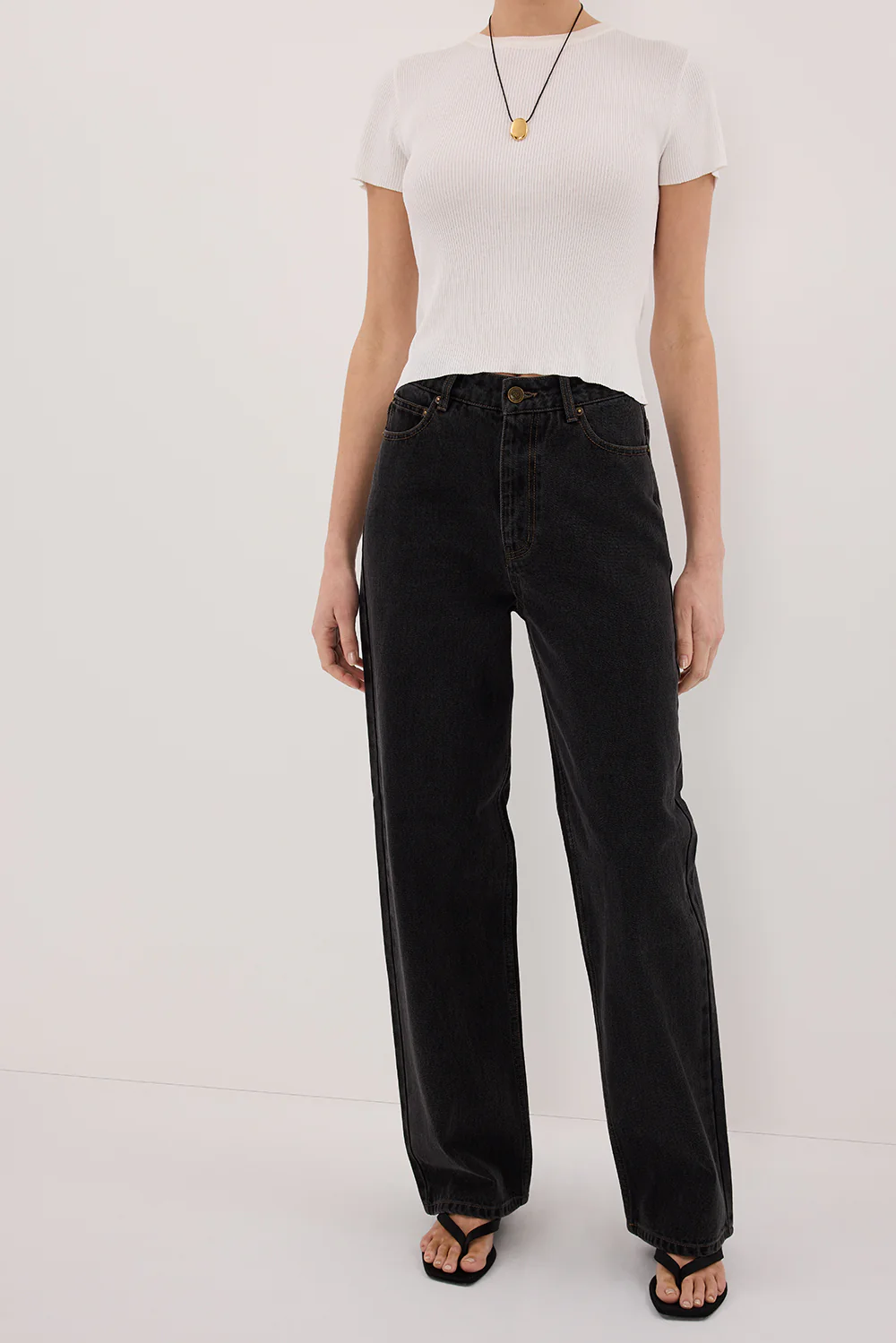 WESTIN BLACK RINSE TALL STRAIGHT JEAN - Yukikoi