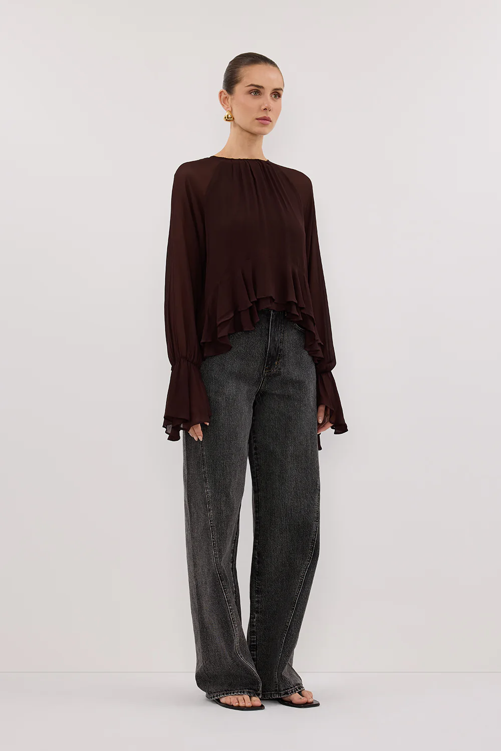 BODHI DARK CHOC LONG SLEEVE TOP - Yukikoi