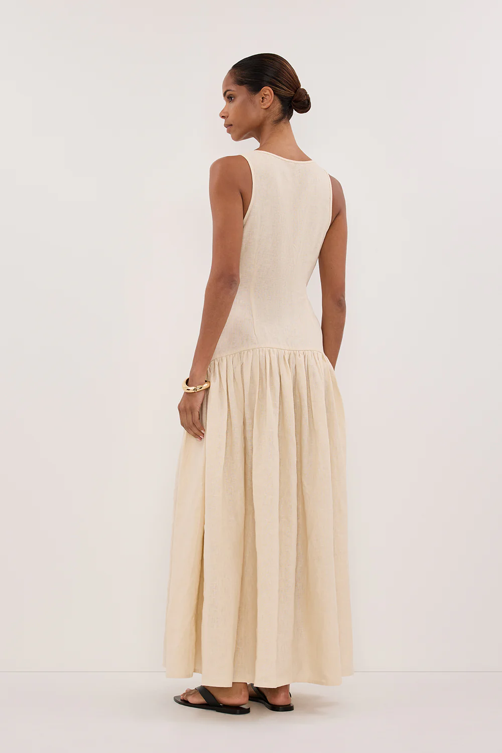 ILIO STRAW LINEN WRAP MIDI DRESS - Yukikoi