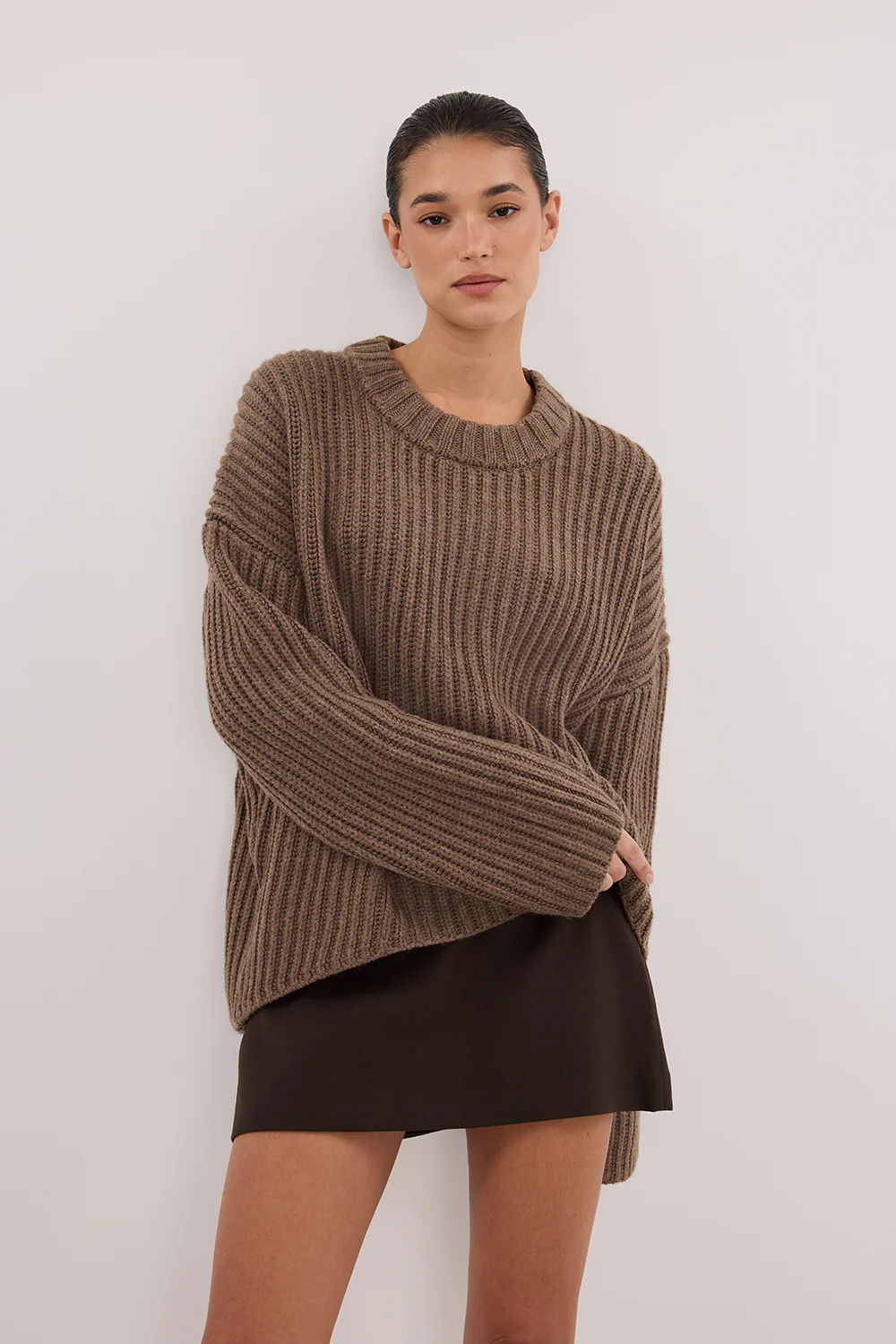 MARLEY CHOC MARLE KNIT JUMPER - Yukikoi