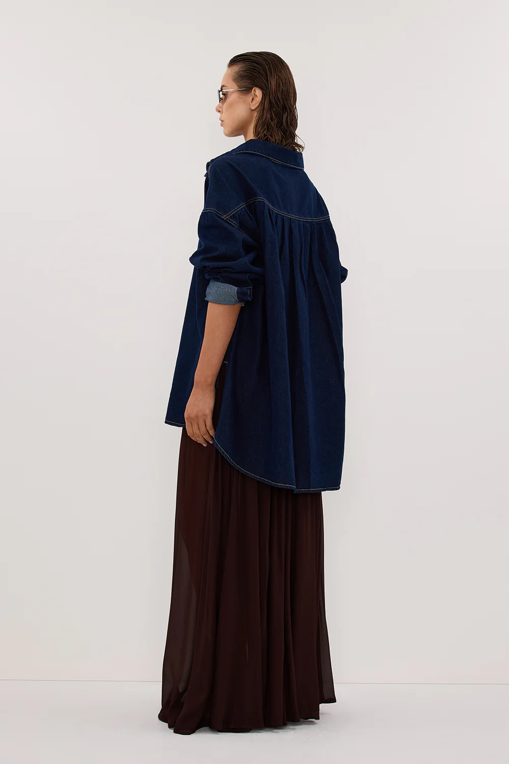 ASHTON INDIGO OVERSIZED DENIM SHIRT - Yukikoi