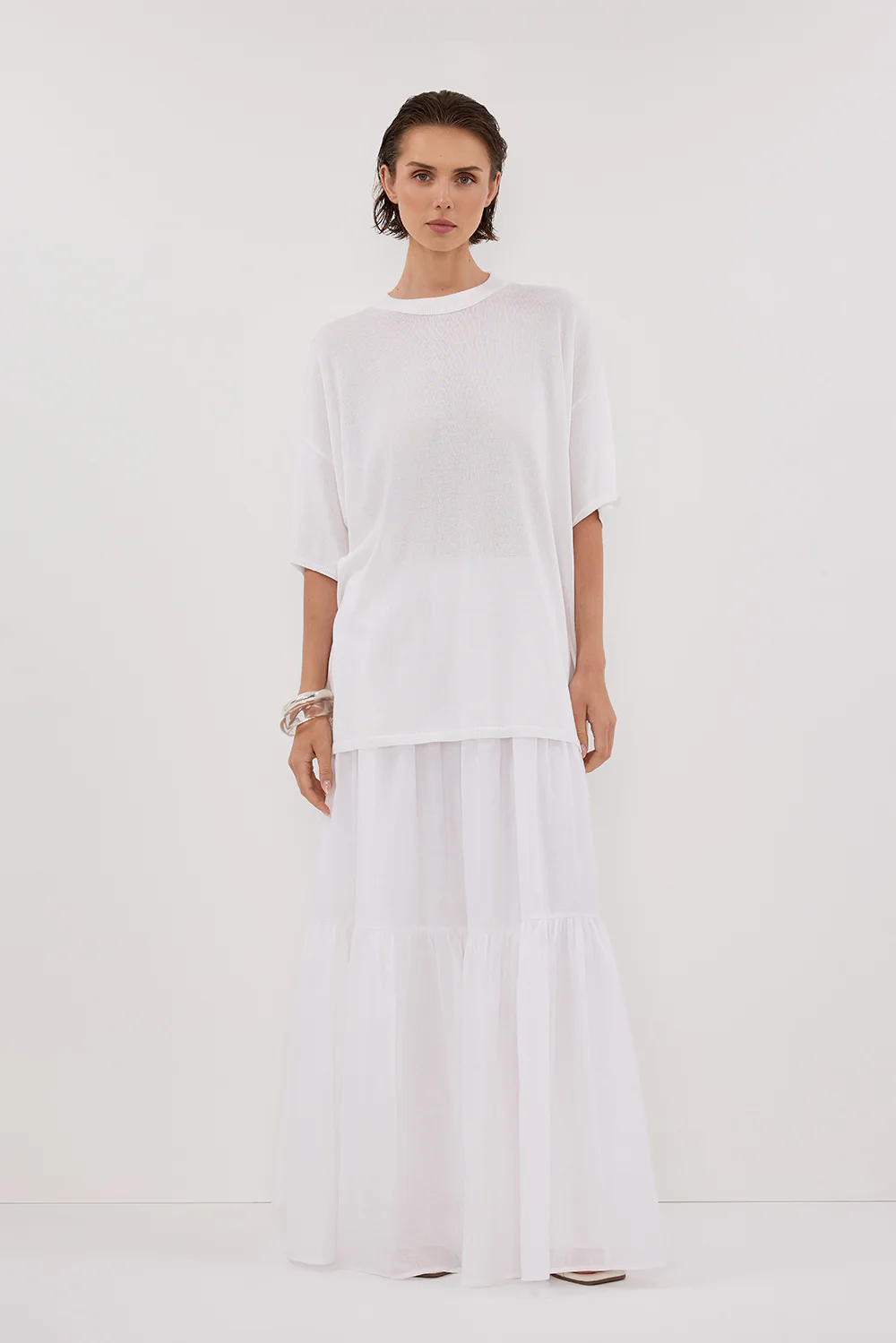 JACKI IVORY OVERSIZED KNIT TEE - Yukikoi