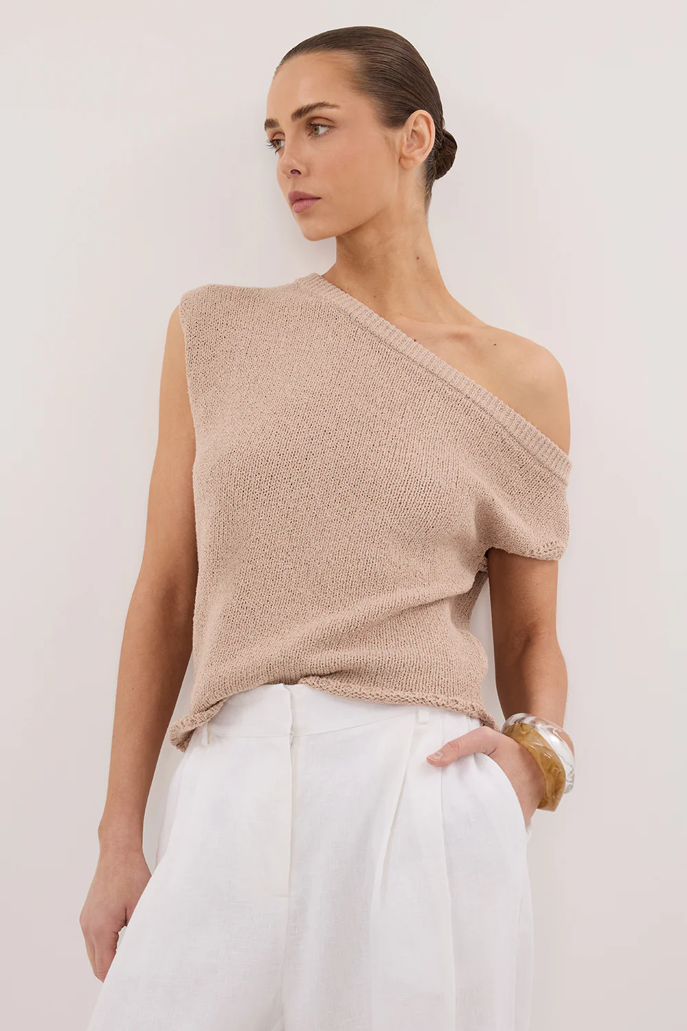 KERRY TAN ASYM KNIT TOP - Yukikoi