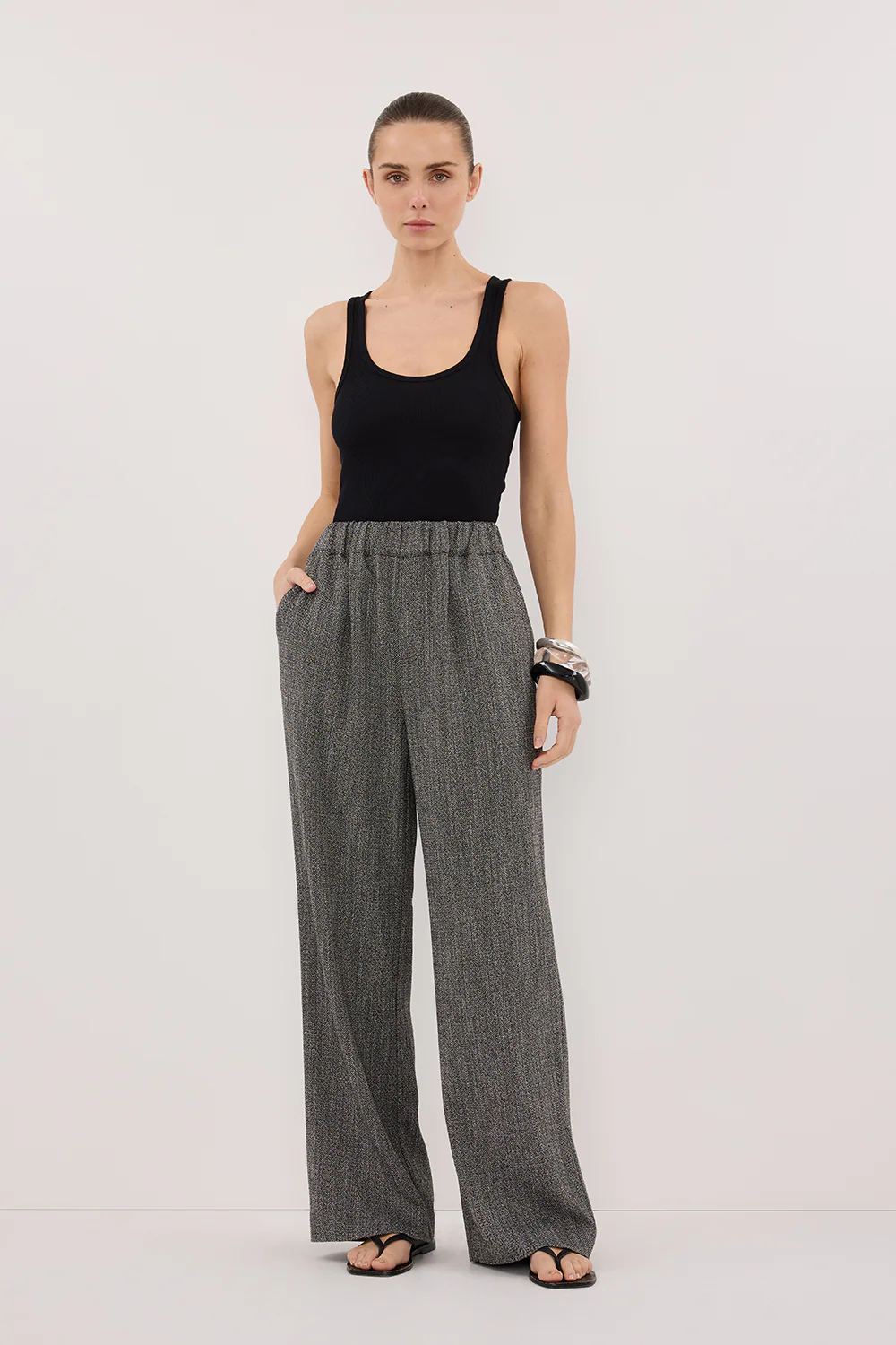 MANHATTAN CHARCOAL TWEED PANT - Yukikoi