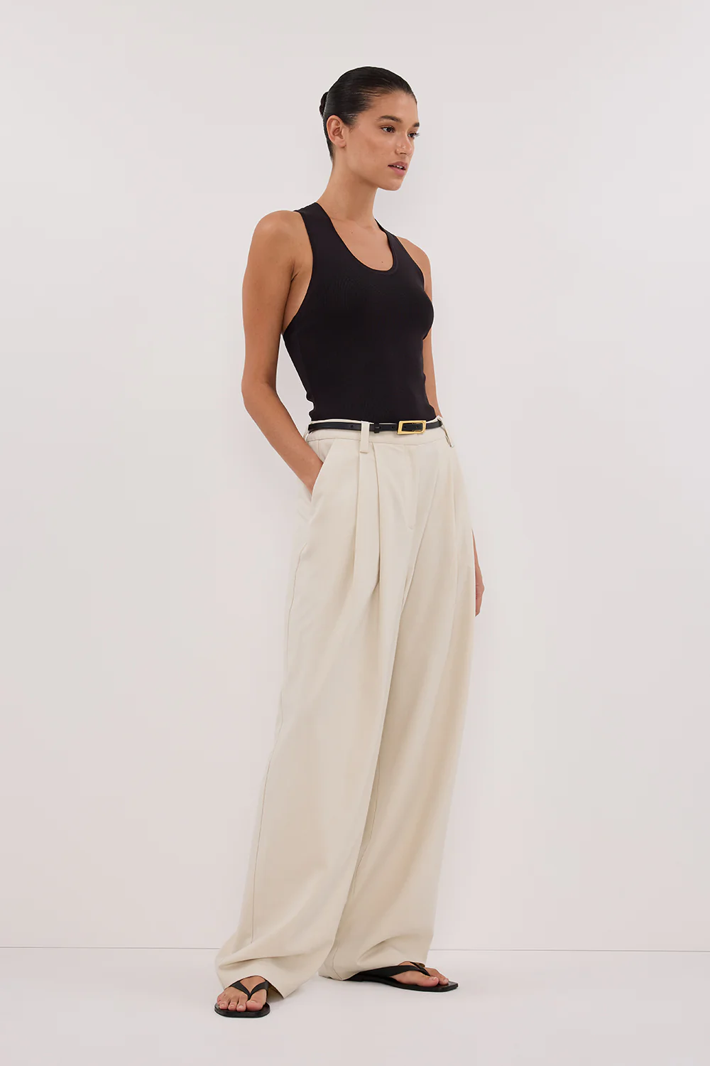 DEVIN WASHED BLACK RACER KNIT TANK - Yukikoi