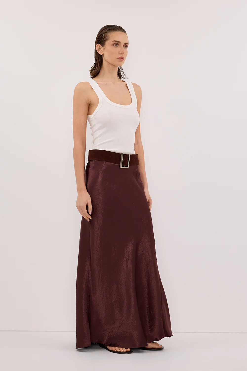 BREANNA WALNUT JACQUARD MAXI SKIRT - Yukikoi