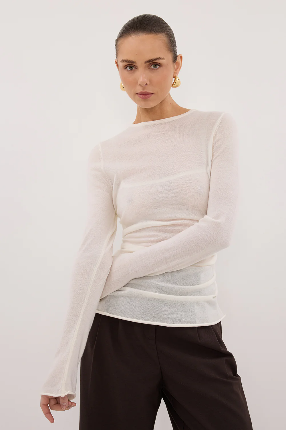 NICO OFF WHITE MERINO KNIT TOP - Yukikoi