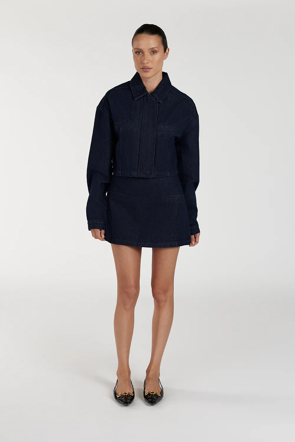 ALBERTA INDIGO TAILORED DENIM SKIRT - Yukikoi